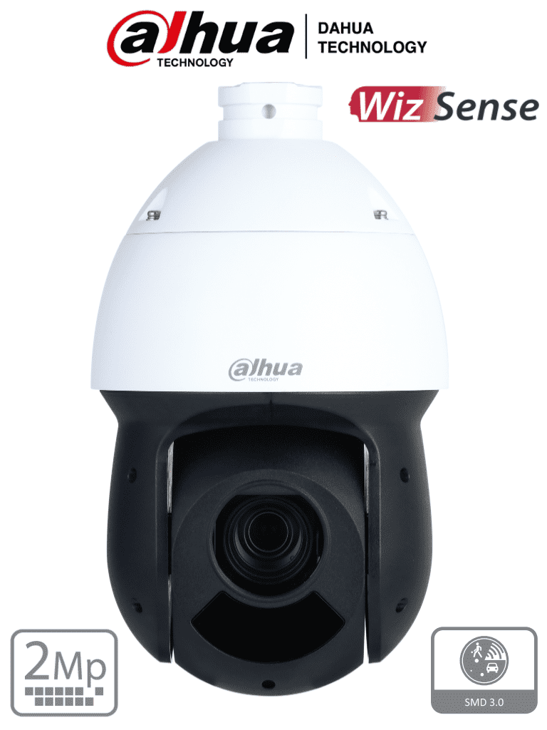 Imagen de DAHUA SD49225DB-HNY - Cámara IP PTZ de 2 MP/ WizSense/ 25x de Zoom óptico/ IR de 100 m / H.265 / WDR Real de 120 dB/ Protección perimetral / Detección de rostros / SMD Plus/ Ranura para MicroSD/ IP66/ E&S de alarma y audio/