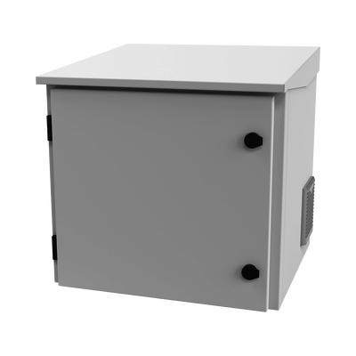 Gabinete de Exterior con Rack de 19" de 9UR con Ventiladores y Termostato, Se envía el Gabinete armado, (Montaje a poste o torre se vende por separado).