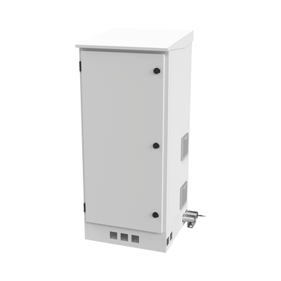 Gabinete de Piso para Exterior con Ventiladores y Termostato con Rack de 19" de 16 U + Espacio para Baterías, Se envía el Gabinete Armado.