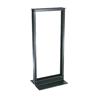 Rack de Dos Postes Estándar de 19 in, Rieles Numerados y Roscados Fabricado en Aluminio, 24 Unidades de Rack, Color Negro