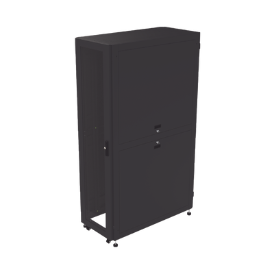 Gabinete Profesional para Telecomunicaciones de 45UR, 1200 mm Profundidad, Incluye 2 Organizadores Verticales de 45 Unidades de Rack, Se envía el Gabinete Armado.