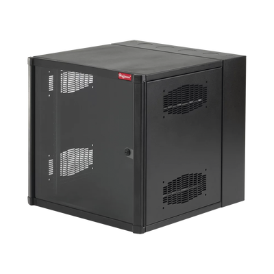 Gabinete AccessPlus de Montaje en Pared de 19in, Rieles Numerados y Roscados Puerta con Ventana de Seguridad, 600 mm de Ancho, 637 mm de Profundidad, 26 UR, Color Negro