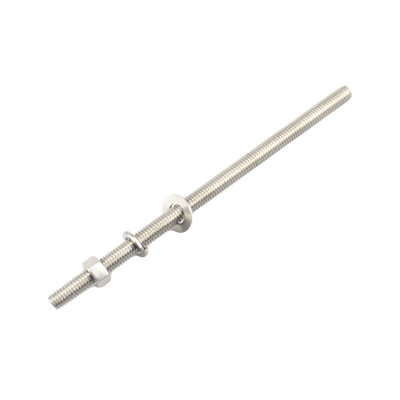 Kit de 10 Varillas Roscadas de 3/8 x 6.5 in, con Arandelas Planas, Arandelas de Seguridad y Tuercas.