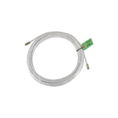 Jumper Coaxial con Cable Tipo RG-6 en Color Blanco de 9.14 Metros de Longitud y Conectores F Macho en Ambos Extremos. 75 Ohm de Impedancia.