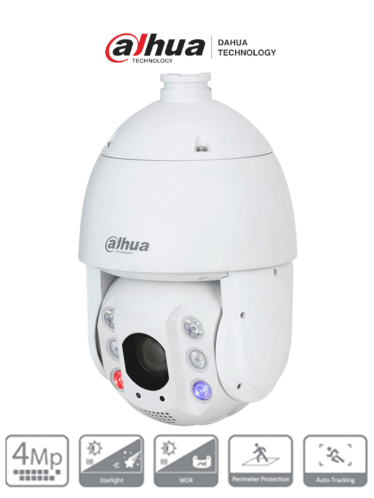 Imagen de DAHUA DH-SD6C3425GB-HNR-A-PV1 - Cámara IP PTZ 4MP con tecnología Acupick, WizSense y FullColor, iluminador dual inteligente, TiOC, zoom óptico 25x, IR 150m, luz visible 50m, AutoTracking, SMD 4.0, E/S de alarma y audio, IP66, PoE.