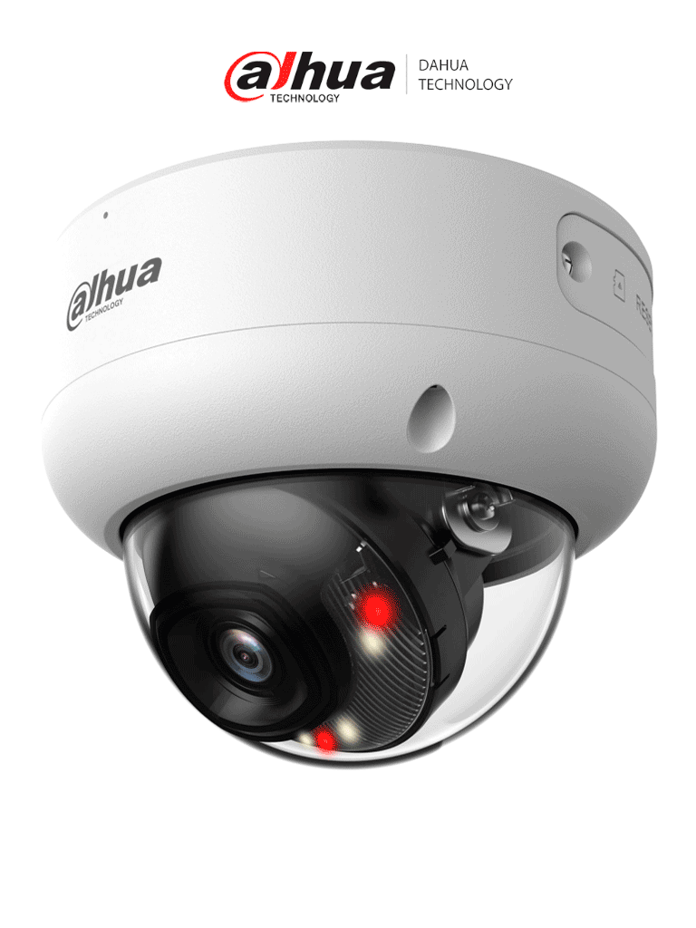 Imagen de DAHUA DH-IPC-HDBW3849E-AS-IL - Cámara IP Domo Antivandálica 4k/ 8 Megapixeles/ Iluminador Dual/  Lente de 2.8 mm/ 107 Grados de Apertura/ SMD 4.0/ AI SSA/ Ranura MicroSD/ PoE/ IP67/ IK10/
