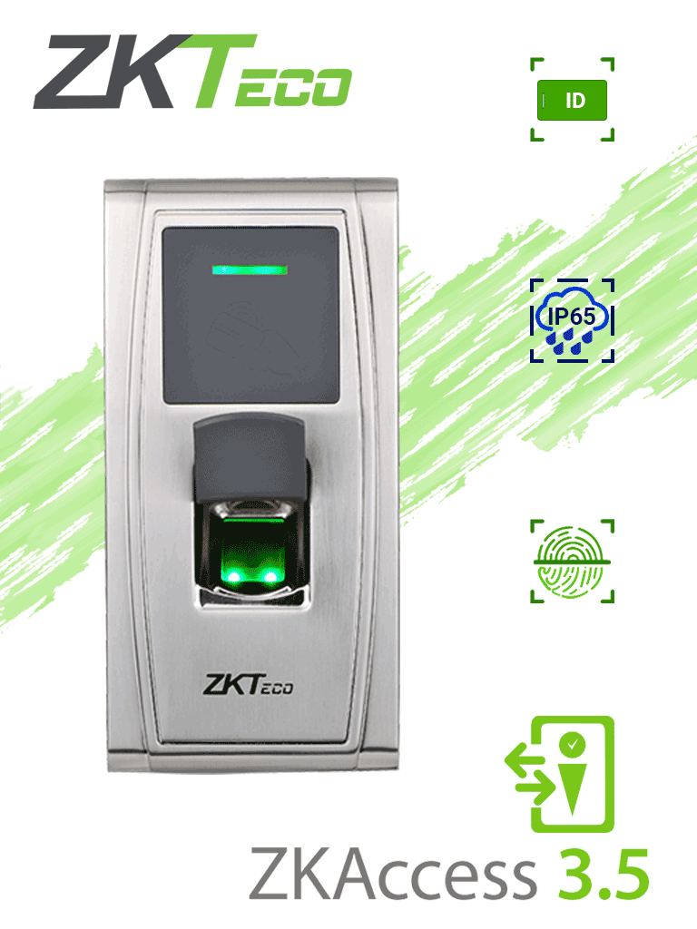 Imagen de ZKTECO MA300AC35 - Control de Acceso y Asistencia / 1,500 Huellas / 10,000 Tarjetas  ID / 100,000 Registros / TCPIP /  IP65