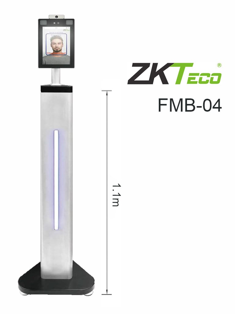 Imagen de ZKTECO FMB04 - Soporte de Pedestal para Interior / Compatible con Equipos De Medición De Temperatura y Serie Visible Light ZKTeco / Dimensiones 321x288x1112 mm / Compatible con Terminales ProfaceX TI [CH]