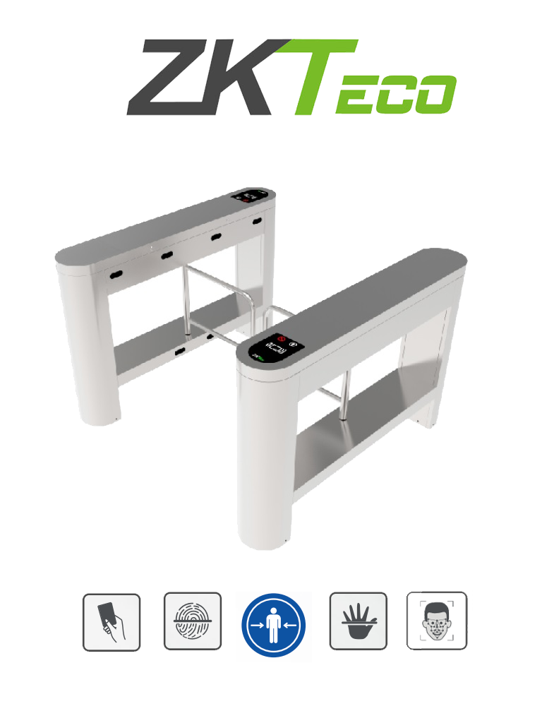 Imagen de ZKTECO PROENTRANCE SB01FP - Barrera Peatonal de Acero Inoxidable un Carril de Alto Flujo / 30 personas x minuto / Carril 104.5 cm / Incluye 2 lectores de Huella FR1500 y / Panel inBio206Pro / Requiere Licencia / 01 pz en IZTACALCO /