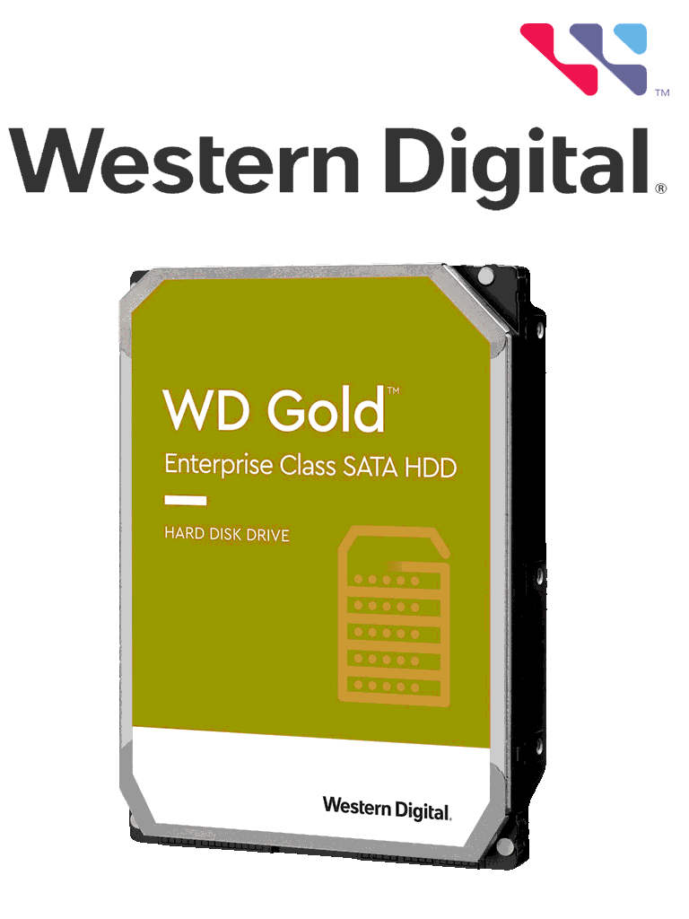 Imagen de WESTERN WD102KRYZ- Disco duro 10 TB/ Serie Gold/ Sata 6 GBS/ Recomendado para video vigilancia/ Servidores/ 7200 RPM/ 256MB/  Tamaño 3.5