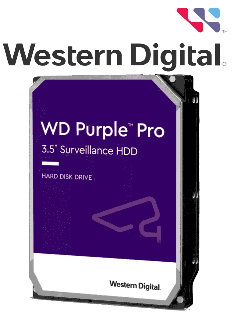 Imagen de WESTERN DIGITAL WD121PURP - Disco Duro 12 TB / Serie Purple PRO / 3.5 SATA3/ 6GB / S 256MB 24X7 / DVR Y NVR de 1-16 Bahias y  1-64 Cámaras/ Inteligencia Artificial