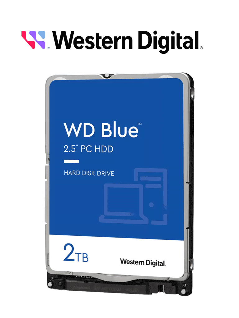 Imagen de WESTERN DIGITAL WD20SPZX - Disco duro interno de 2 TB, Serie Blue, formato 2.5", SATA 6GB/s, 5400 RPM.