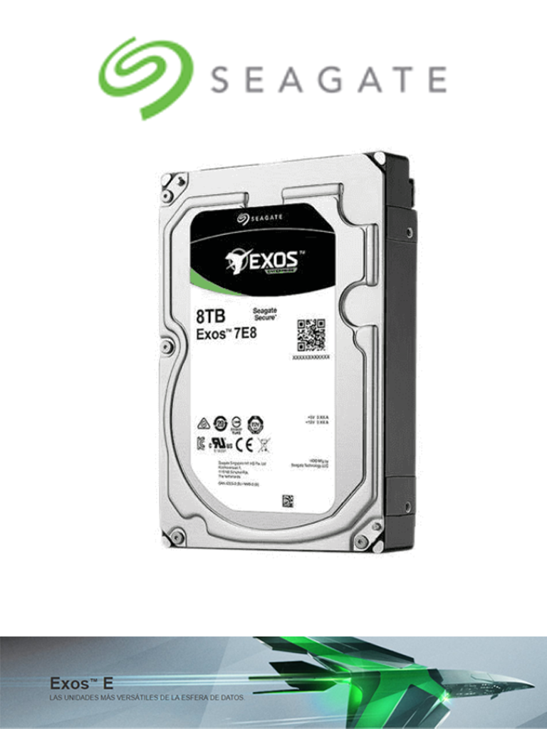 Imagen de SEAGATE ST8000NM017B  - DISCO DURO 8 TB ENTERPRISE/ 7200 RPM/ RECOMENDADO PARA SERVIDORES QNAP/ SOBRE PEDIDO