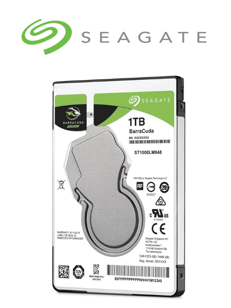 Imagen de SEAGATE ST1000LM048  - Disco duro de 1TB / 2.5 Pulgadas  / Para usos multiples / SATA 6Gb/s / 128MB / 5400 RPM / 600000 Ciclos/ BarraCuda / Compatible con DVRs móviles