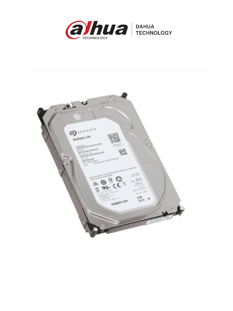 Imagen de SEAGATE ST2000VX016 - Disco duro de 2TB SkyHawk / SATA 6 GB s  /   Hasta 64 cámaras / Hasta 16 Bahías / Función 24/7 Caché 256 MB