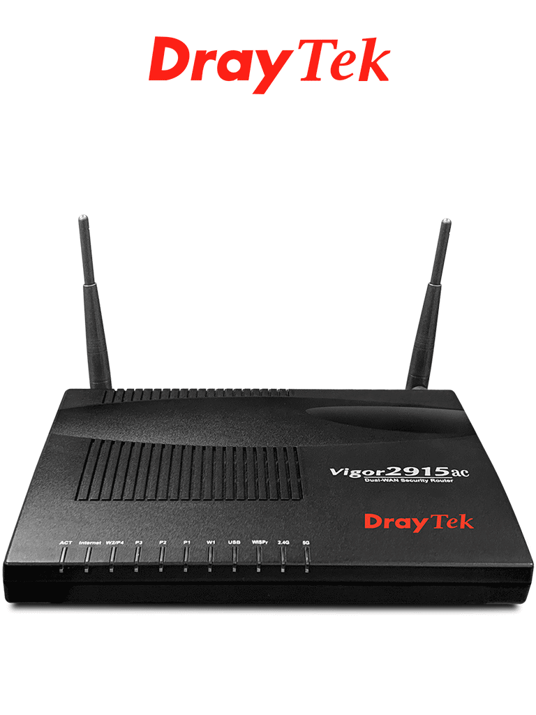 Imagen de DRAYTEK VIGOR2915AC - Ruteador inalámbrico Multi-WAN balanceador de cargas, 2 puertos WAN Gigabit RJ45, hasta 4 puertos LAN Gigabit, soporta hasta 16 túneles VPN, filtrado de contenido web, ideal para PyMEs