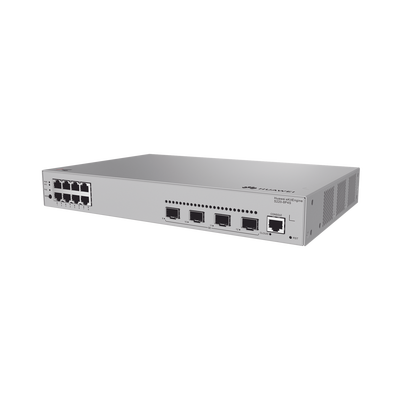 Switch de Acceso Gigabit Administrable PoE Capa 2 / 8 puertos 10/100/1000 Mbps (PoE) / 2 Puertos 1GE SFP Uplink / ERPS / IMGP Snooping / DHCP Snooping / PoE Perpetuo / 125W / Administración Nube Gratis