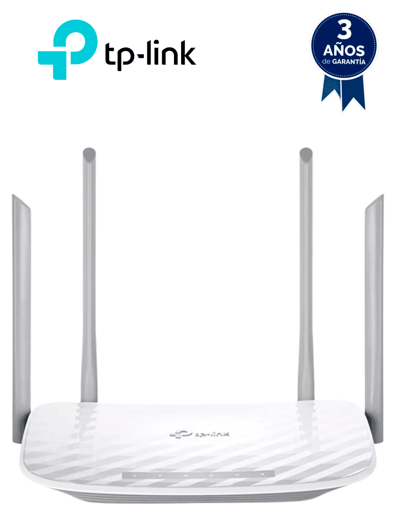 Imagen de TP-LINK Archer C20<W> - Ruteador WiFi AC de 733Mbps con 1 puerto WAN RJ45 Fast Ethernet, 4 puertos LAN RJ45 Fast Ethernet y 4 antenas fijas.