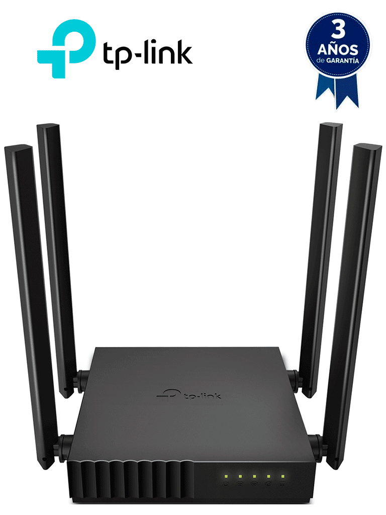 Imagen de TP-LINK Archer C50 - Ruteador WiFi AC 1200Mbps con 1 puerto WAN RJ45 Fast Ethernet, 4 puertos LAN RJ45 Fast Ethernet, 4 antenas fijas y modos de funcionamiento como enrutador y punto de acceso.