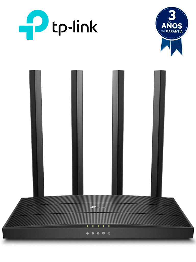 Imagen de TP-LINK Archer C6 - Ruteador WiFi AC 1200Mbps con 1 puerto WAN y 4 puertos LAN RJ45 Gigabit Ethernet, MU-MIMO, 4 antenas fijas, modos enrutador y punto de acceso, Beamforming.