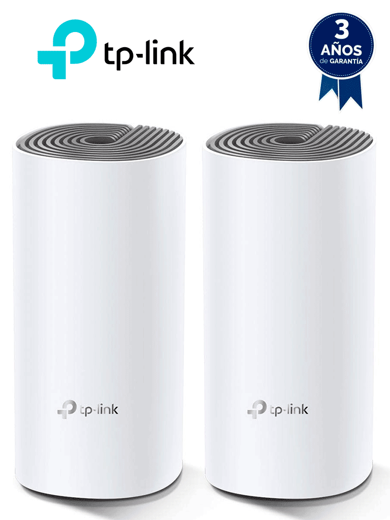 Imagen de TP-LINK DECOE4 (2-Pack) - Kit de router inalámbrico mesh Deco E4 para hogar de doble banda AC 1200 con 2 puertos 10/100 Mbps y compatible con Alexa. (2 piezas)