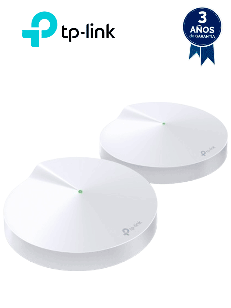 Imagen de TP-LINK DECO M5 (2-Pack)- Kit de 2 routers MESH para hogar de doble banda Wi-Fi 5 AC1300 Mbps con 2 puertos Gigabit WAN/LAN, 4 antenas internas, además app Deco (iOS, Android) y protección HomeCare.