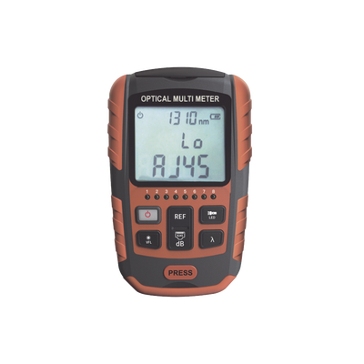 Medidor de Potencia Óptica (MINI OPM) / Versión Reducida / Compatible con Fibra Óptica Multimodo y Monomodo / Soporta conectores SC, ST Y FC / Incluye Función de VFL 2 mW / Incluye función para probar Cables RJ45