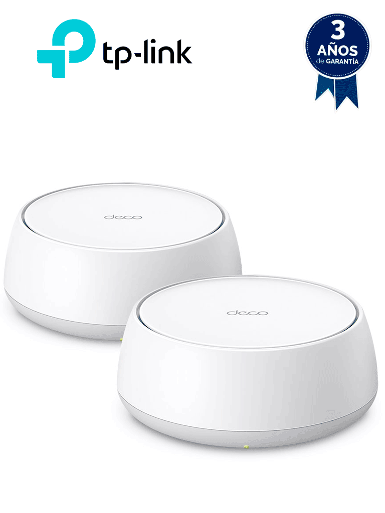 Imagen de TP-LINK DECO BE25 (2-PACK) - Sistema Mesh WiFi 7 , Wi-Fi 7 de Triple Banda de 3.6Gbps , 2 puertos 2.5Gbps , Multi-Link Operation (MLO) , Protección con HomeShield, AI-Roaming , compatible con Alexa y Google Home.