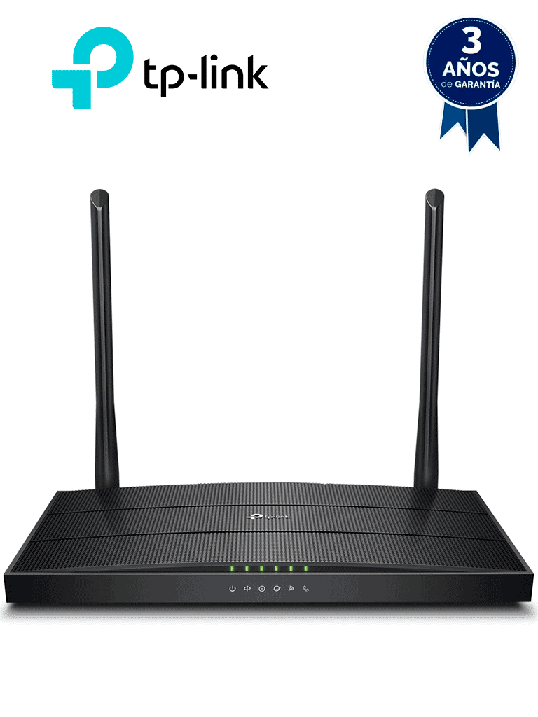 Imagen de TP-LINK - XC220-G3v - GPON Router inalámbrico N de 300 Mbps con frecuencia de 2.4 GHz. Equipado con 1 puerto GPON SC-APC, 2 puertos LAN (1 Gigabit Ethernet, 1 Fast Ethernet) y 1 puerto POTS (FXS). Compatible con AgiNet Config y AgiNet ACS.