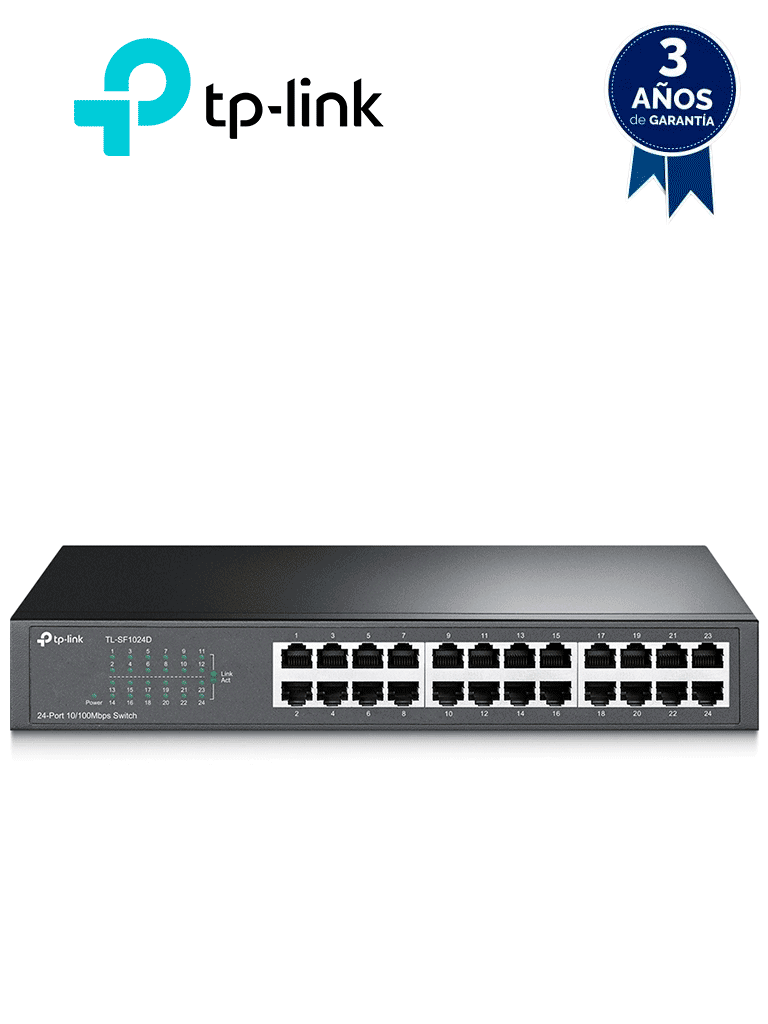 Imagen de TP-LINK TL-SF1024D - Switch no administrable de 24 puertos 10/100 Mbps para escritorio/rack