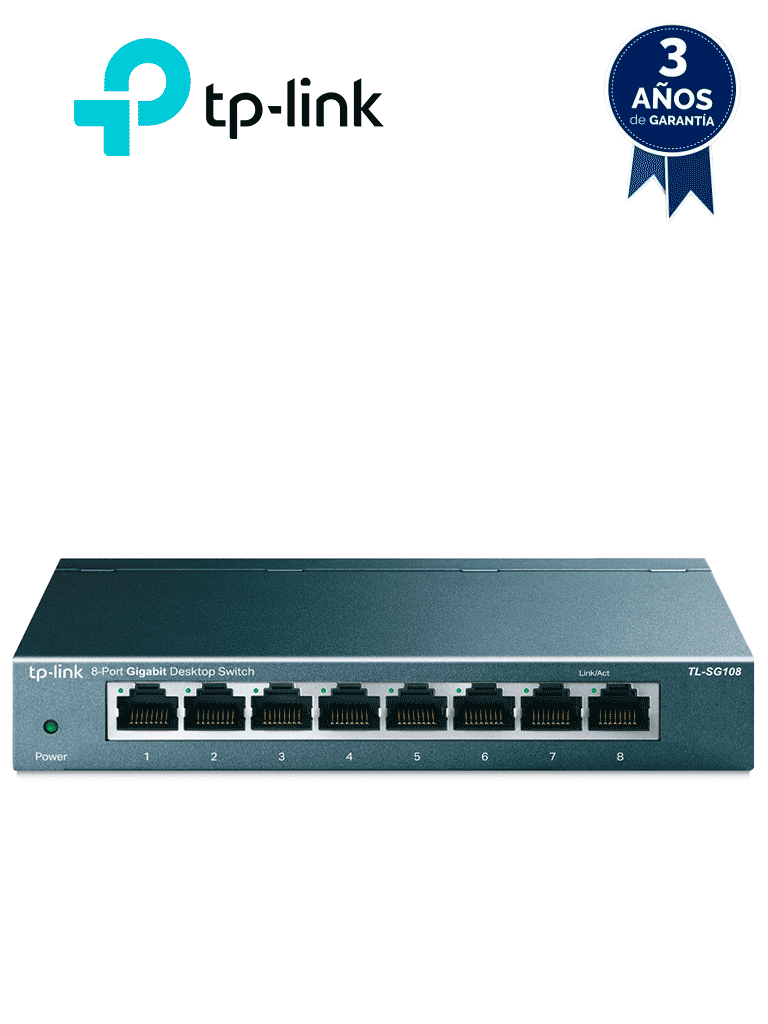 Imagen de TP-LINK TL-SG108 - Switch Gigabit no administrable de 8 puertos 10/100/1000 Mbps.