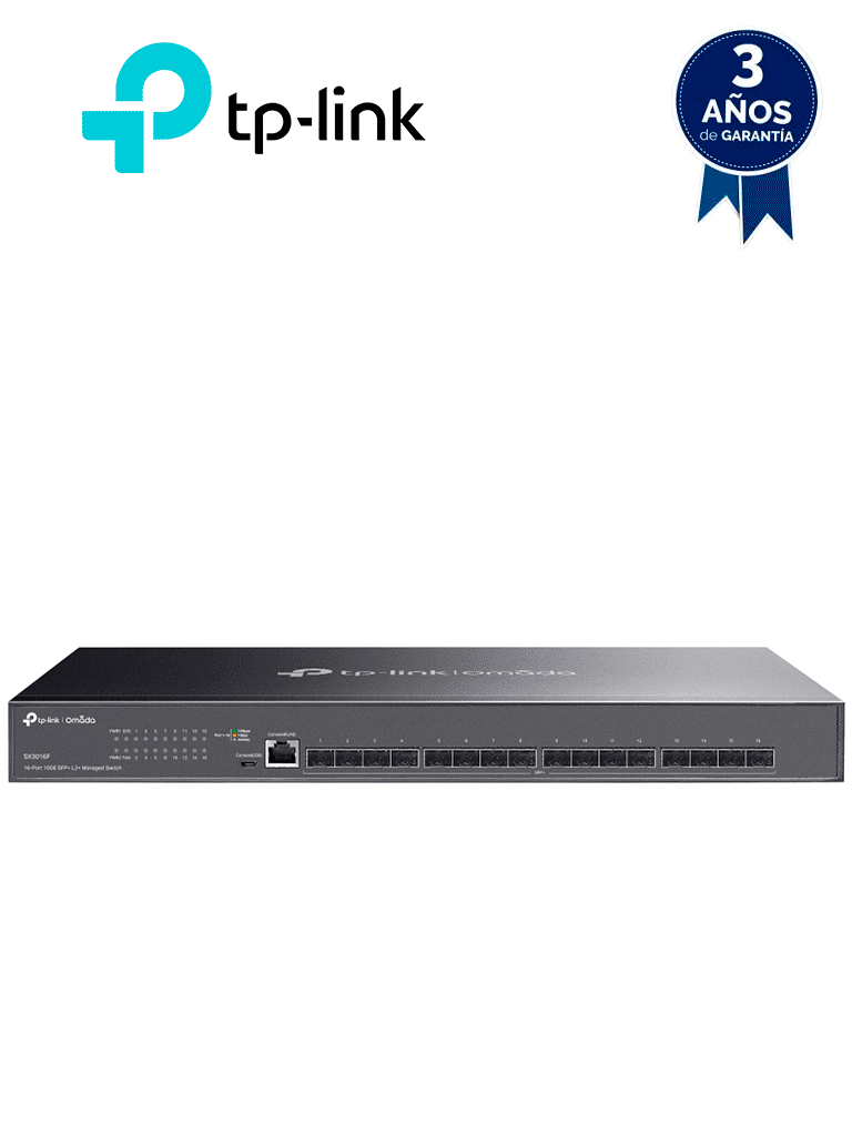 Imagen de TP-LINK - TL-SX3016F / Switch Administrable / JetStream / 16 puertos 10GE SFP+ L2+