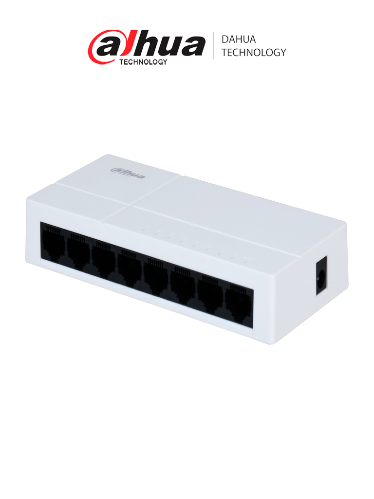 Imagen de DAHUA DH-PFS3008-8GT-L-V2 - Switch para Escritorio 8 Puertos/ Gigabit Ethernet/ 10/100/1000/ Diseño Compacto/ Capa 2/ switching 16 Gbps/ Velocidad de Reenvio de paquetes11.9 Mbps/ Blanco/