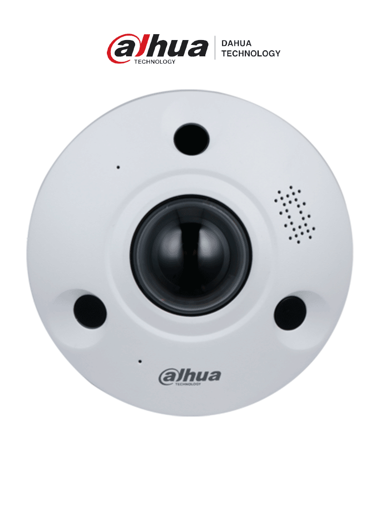 Imagen de DAHUA IPC-EBW81242N - Cámara IP Fisheye 12 MP, lente 1.85 mm, visión 360°, IR 10 m. IA WizMind con conteo y análisis de personas, mapas de calor. PoE, DWDR, H.265, IP67, IK10. Incluye E/S de alarma y audio. Ideal para vigilancia integral y detallada.