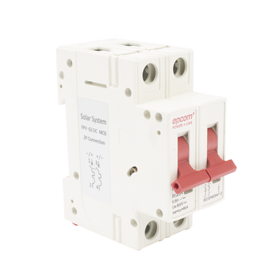 Protección Térmica/ Interruptor 2P, 20 A,  Corriente Directa  800 Vcc para Aplicación Fotovoltaica Montaje Riel DIN