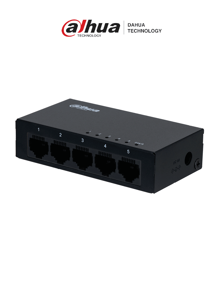 Imagen de DAHUA PFS3005-5GT - Switch Gigabit de 5 Puertos No Administrable/ Capa 2/ 10/100/1000 Base-T/ Carcasa Metalica/ Switching 10G/ Tasa de Reenvio de Paquetes 7.44 Mbps/ Memoria Bufer de Paquetes 1Mb/ Con Proteccion de Descargas/