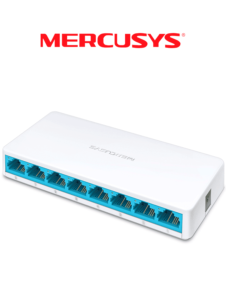 Imagen de MERCUSYS MS108 - Switch no administrable para escritorio, con 8 puertos 10/100 Mbps, diseño compacto y función Plug and Play