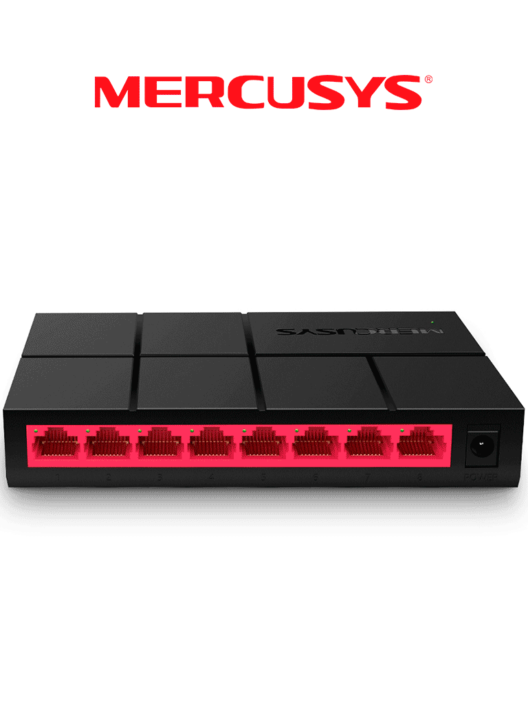 Imagen de MERCUSYS MS108G -  MS108G - Switch no administrable de escritorio con 8 puertos 10/100/1000 Mbps, diseño compacto y configuración Plug and Play.