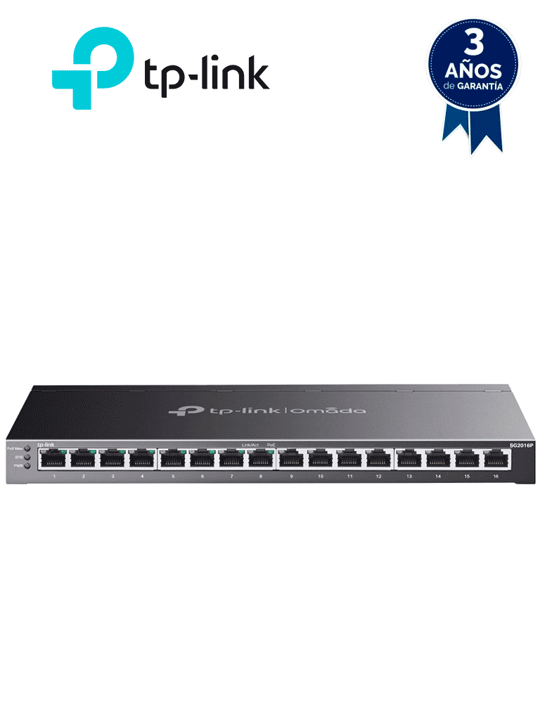 Imagen de TP-LINK - TL-SG2016P - Switch JetStream de 16 puertos con PoE+