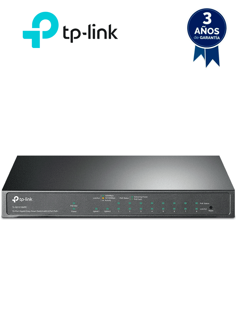 Imagen de TP-LINK - TL-SG1210MPE - Switch Easy Smart 10 Puertos, 8 Puertos POE+