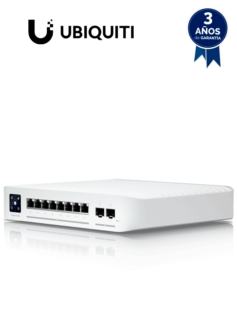 Imagen de UBIQUITI USW-ENTERPRISE-8-POE - Switch capa 3 Administrable/ 8 puertos 2.5 GbE PoE/ 802.3at PoE/ 2 puertos 10G SFP+