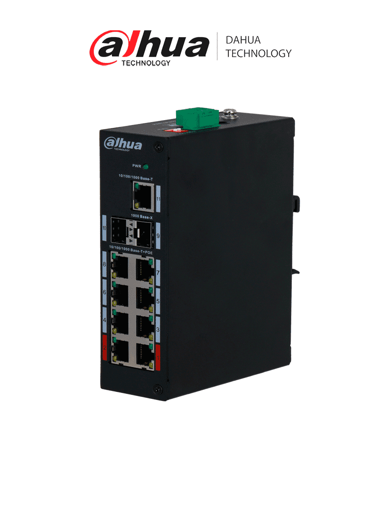 Imagen de DAHUA PFS3211-8GT-120 - Switch Poe de 8 Puertos Gigabit/ 8 Puertos PoE/ 2 Puertos SFP/ 1 Puertos Uplink 10/100/1000/ 120 Watts Totales/ Switching 33 Gbps/ Tasa de Reenvio de Paquetes 16.37 Mbps/