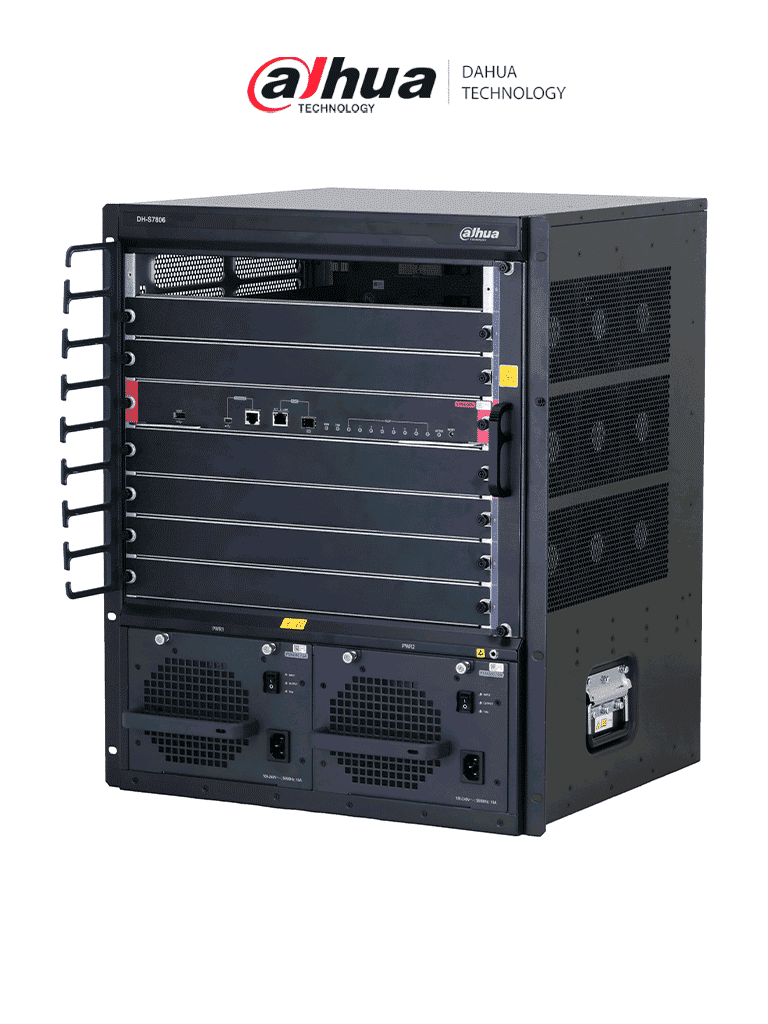 Imagen de DAHUA DH-S7806 Switch Core Administrabe capa 3/ Switching 76.8Tbps/ 8640Mpps/ A prueba de rayos/ Hot Swap/ 8 Slots/6 Line Card Slots/IPv4 e IPv6 de alto rendimiento/ Admite un marco resiliente inteligente.