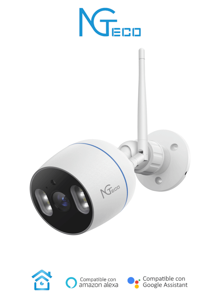 Imagen de NGTECO NGC501 - Cámara Bullet WiFi / 1080P / Lente 3.6mm / Visión Nocturna / Almacenamiento local y en la nube / Control Remoto / Audio Bi-direccional / Funciona con Alexa