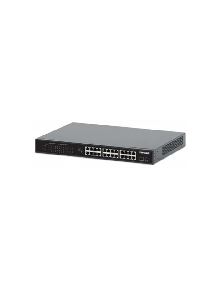 Imagen de Intellinet - 561891 Switch PoE+ de 24 puertos Gigabit con 2 puertos SFP