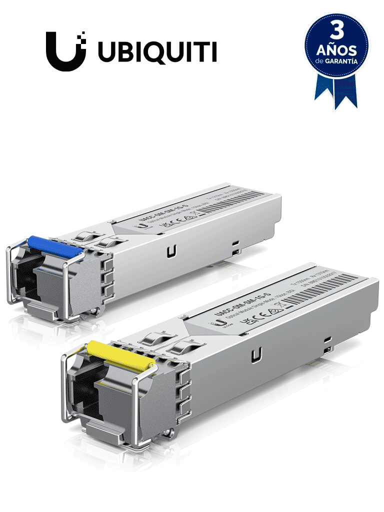 Imagen de UBIQUITI UACC-OM-SM-1G-S-2 - Módulo SFP monomodo con transceptor mini GBIC, velocidad de hasta 1.25Gbps y conector tipo LC. Alcance de hasta 3km.