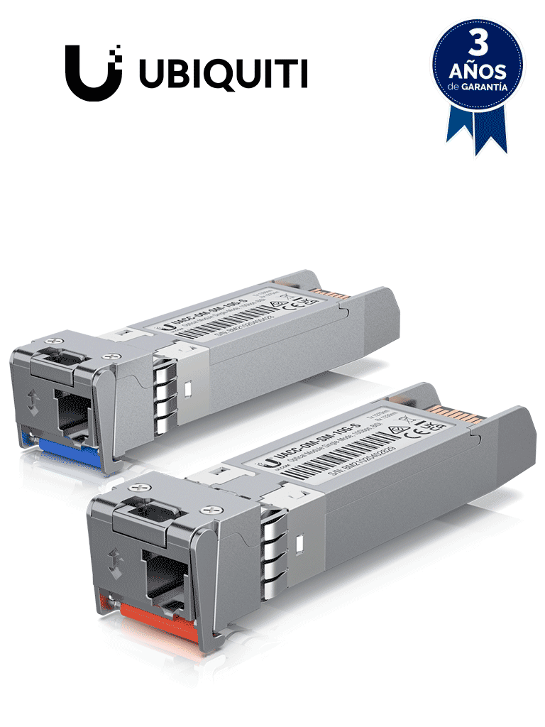 Imagen de UBIQUITI UACC-OM-SM-10G-S-2 - Módulo SFP monomodo con transceptor mini GBIC, velocidad de hasta 10Gbps y conector tipo LC. Alcance de hasta 10km.