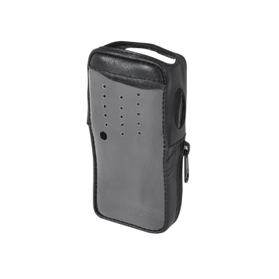 Funda de Piel Reforzada, Versión 2 de Fácil Acceso y Cubierta Frontal de Plástico Transparente para los Radios TK-2000KV2, TK-3000KV2