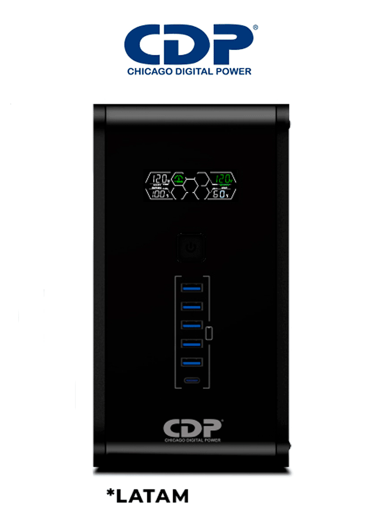 Imagen de CDP R-Smart751 - UPS / 750VA / 375W / 10 Terminales de salida / 5 Salidas con respaldo de batería y AVR / 5 Salidas con supresión de picos / Pantalla LCD /
