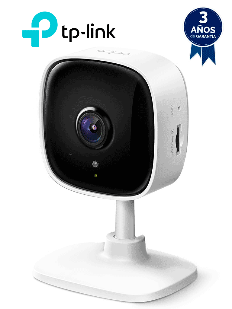 Imagen de TP-LINK TAPO C100 - Cámara IP Inalámbrica para Interior de 2 MP con visión nocturna de 9 m, detección de movimiento, micrófono y bocina integrados, además de lente fijo de 3.3 mm, notificaciones push, ranura Micro SD y WiFi 2.4 GHz.